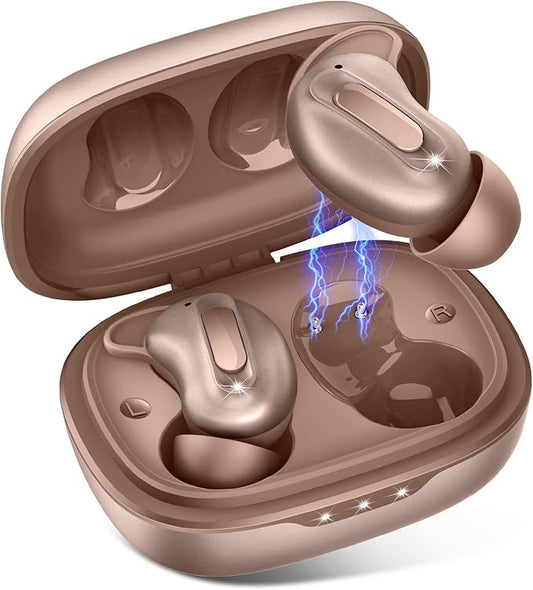 Sleep Earbuds, Mini ANC Wireless Earbuds Bluetooth 5.4 Headphones Deep Bass Stereo, 48H Playtime Ear Buds, 4 ENC Noise Cancelling Mic, In Ear IP7 Waterproof Earphones for Side Sleepers,Touch Control