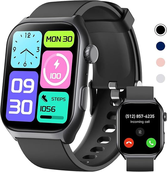 Fitness Tracker for Men Women (Make/Answer Call), 2.0" Smart Watch with 24/7 Heart Rate Blood Oxygen Sleep Monitor, Pedometer, 100+ Sport Modes IP68 Waterproof Activity Tracker for Android iOS