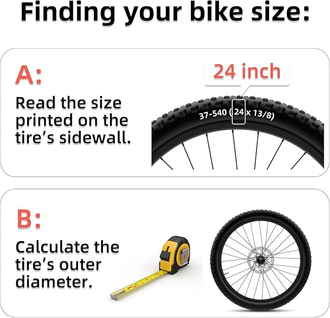 Adjustable Bicycle Training Wheels for Adults, Fit 24" to 28" Bikes, Steel Construction, Black, 1 Pair - Safe and Stable Learning Training Wheels