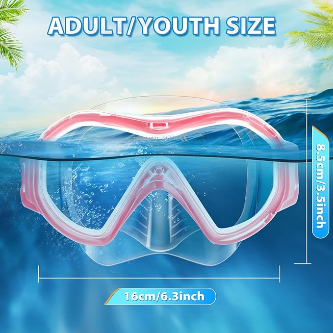 Supertrip Adult Swim Goggles Swimming Goggles with Nose Cover Elastic Fabric Strap Tempered Glass Snorkeling Gear for Adults
