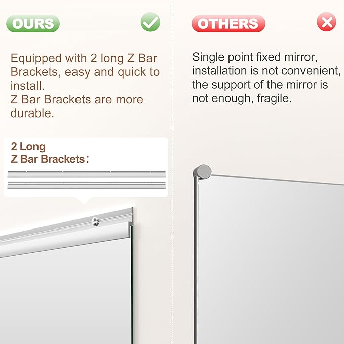 Hasipu Home Gym Mirror 83" L x 39" W - 2PCS Large Full Body Mirror for Yoga, Wall-Mounted Mirrors for Fitness, Garage, Dance Studio, 0.16in Tempered Glass Frameless