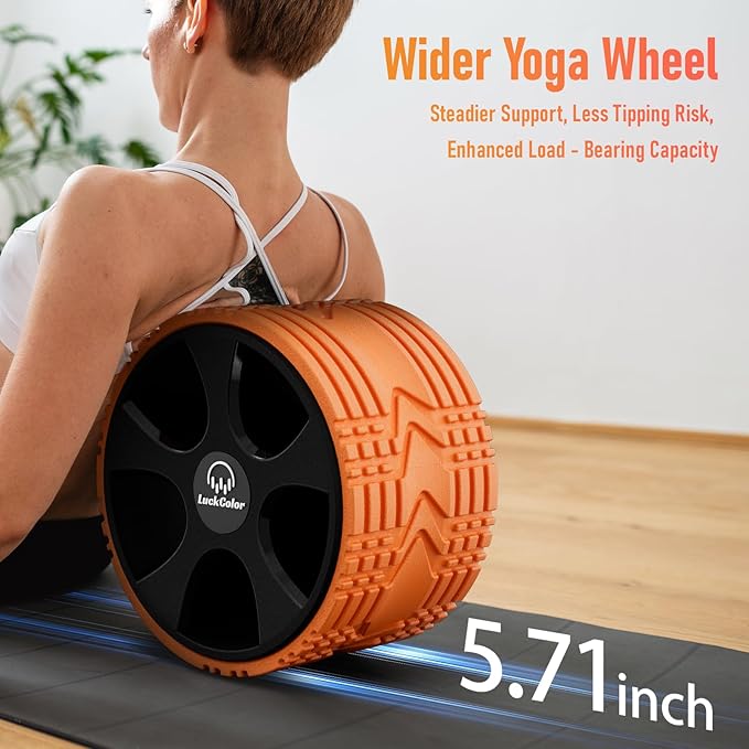 Back Roller, Back Wheel Targeted Back Pain Relief, Yoga Wheel Muscle Massage, Foam Roller for Trigger Point Therapy Physical, Stretching & Exercise, 880lbs Capacity, 10 Inch (Orange+Black)