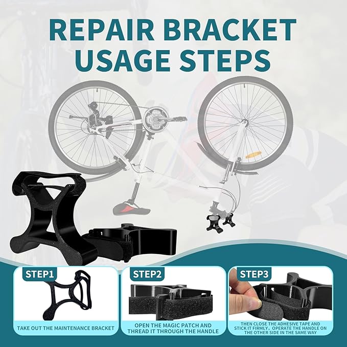 Portable Repair Stand,For Bicycles,eBikes,Compatible w All Electric Bikeswith Maintenance Bracket,Pry Bar,Cushion Cover, Black,Carrying Case,Absorbent Cloth,Waterproof Seat Cover