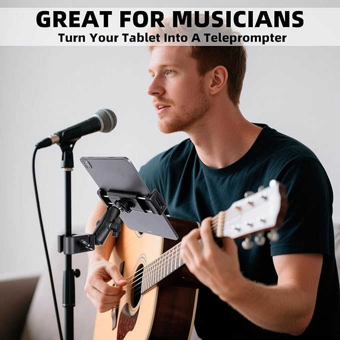 Spin Bike Tablet Holder for iPad, Phone Holder Stand Exercise Bike Handlebar Mount for Treadmill Stationary Bicycle Elliptical Spin Bike Stroller Mic Stand, Compatible with iPad, iPhone (4.7-13")