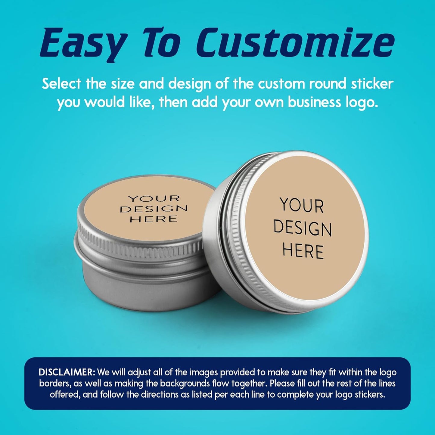 100 Custom Vinyl Stickers - Upload Your own Image, Text, Design, Logo - Personalized Logo Labels for Handmade, Packaging, Bottle, Jars, Candle, Brand Stickers (Brown, 2x2)