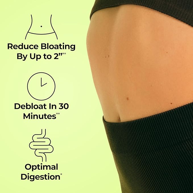 HUM Flatter Me Digestive Enzymes Bloating Supplement - Fast-Acting Bloat Relief for Digestive Health & Debloating Multi Enzyme | Bloat Pills, Anti Bloat Pills, Vegan 60 Servings