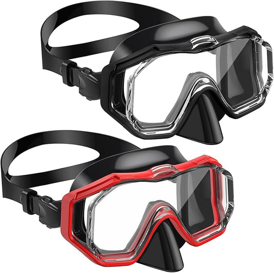 W WSTOO Kids Swim Goggles with Nose Cover,Snorkel Diving Swimming Mask for Youth 5-15,HD 3-Window Wide Vision Anti-Shattered Lens Anti-Fog&Leak