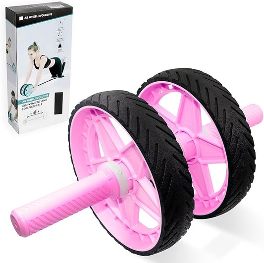2025 New Double-Wheel Ab Roller for Core Training – Rebound Design with Adjustable Elastic Band, Silent Non-Slip Wheels, Detachable Build, Knee Pad & Bands – Home Gym Gear for Men/Women