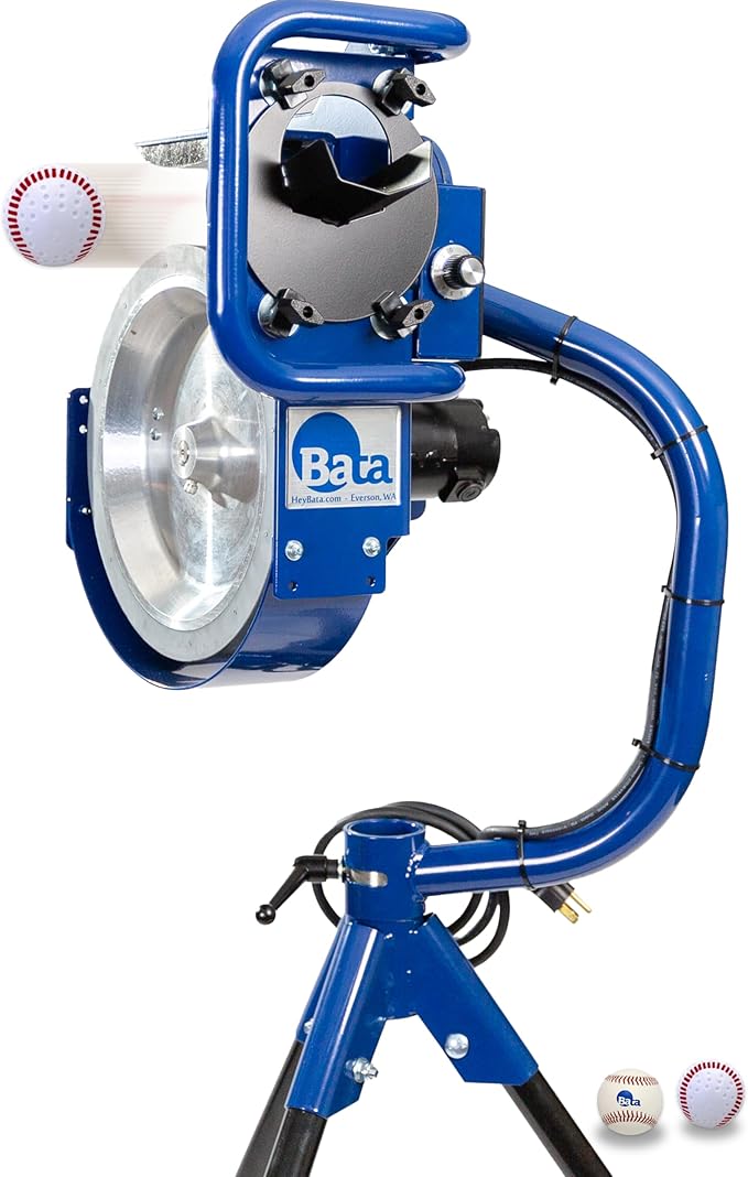 BATA Baseball Wheel Pitching Machine, Youth and Adult Automatic Pitch Machine for Baseballs, Practice Training Equipment