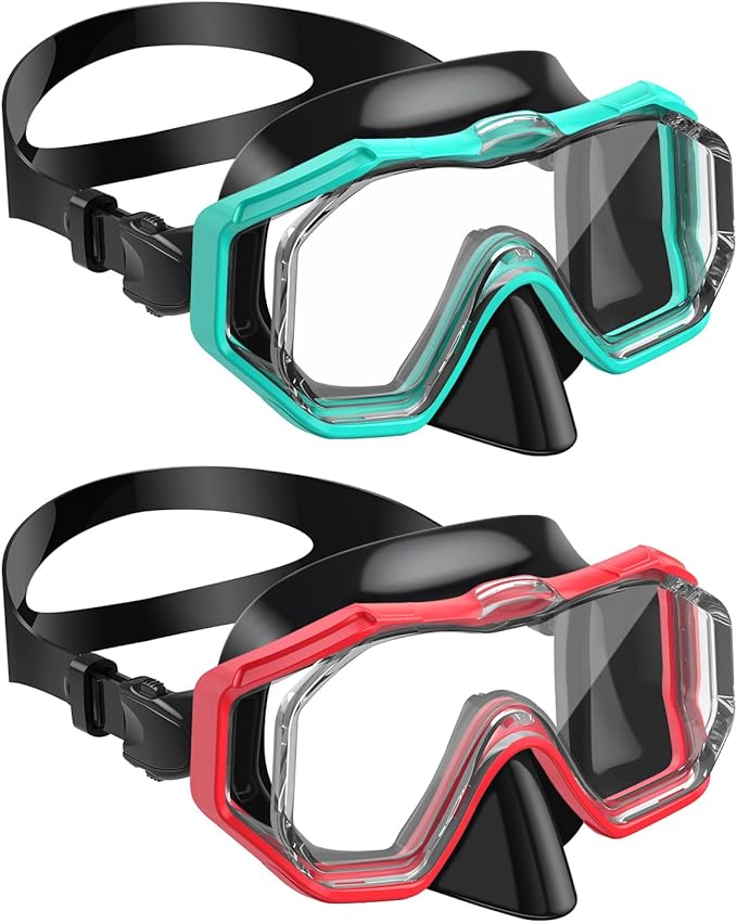 W WSTOO Kids Swim Goggles with Nose Cover,Snorkel Diving Swimming Mask for Youth 5-15,HD 3-Window Wide Vision Anti-Shattered Lens Anti-Fog&Leak