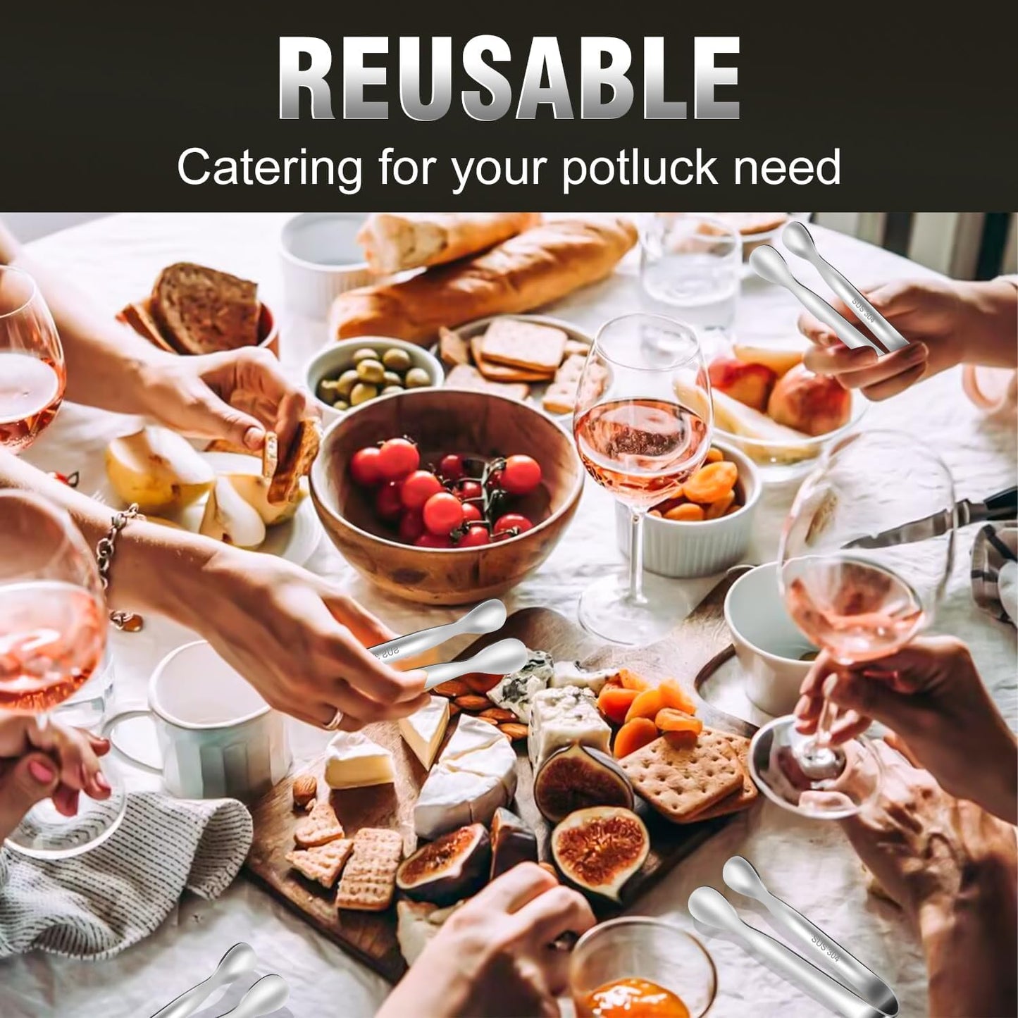 Mini Tongs For Serving Food,Set fo 12 Small Tongs For Appetizers,Small Stainless Steel Metal Cooking Tong,for Tea Party Coffee Bar, 4 inch Sugar Tong - Silver