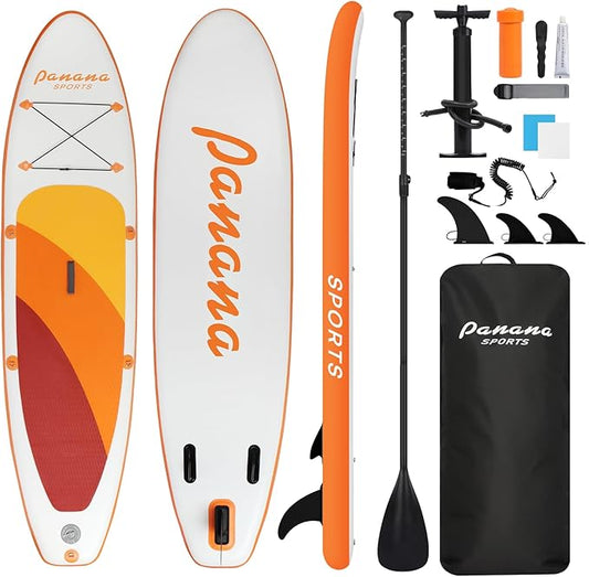 Panana Inflatable Stand Up Paddle Board, 10'x31 x6 SUP with Premium Paddle Board Accessories Kit, Anti-Slip EVA Deck for Adults Youth of All Skill Levels