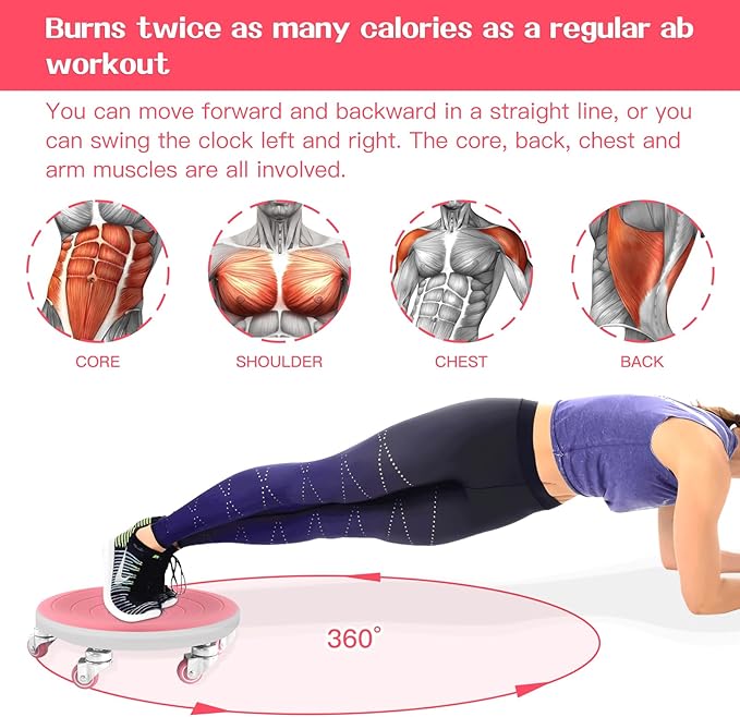 6 Caster Ab Roller, Ab Exercise Equipment with Knee Pads, Ab Roller Wheel for Core Exercise, Abdominal Strength Training for Home Gym, 360° Silent Ab Workout Equipment