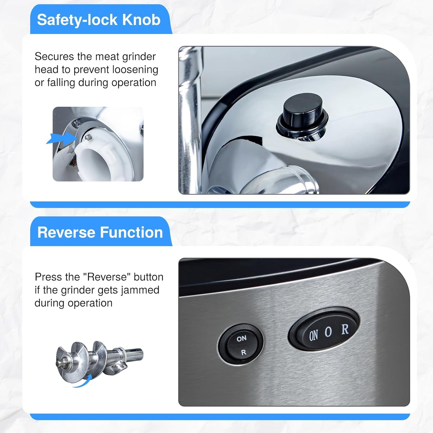 Electric Meat Grinders for Home Use, 3000W Max Sausage Stuffer Machine Kitchen Meat Grinder Heavy Duty With 3 Grinding Plates, Sausage Maker Tubes & Kubbe Kit Stainless Steel Food Grinder