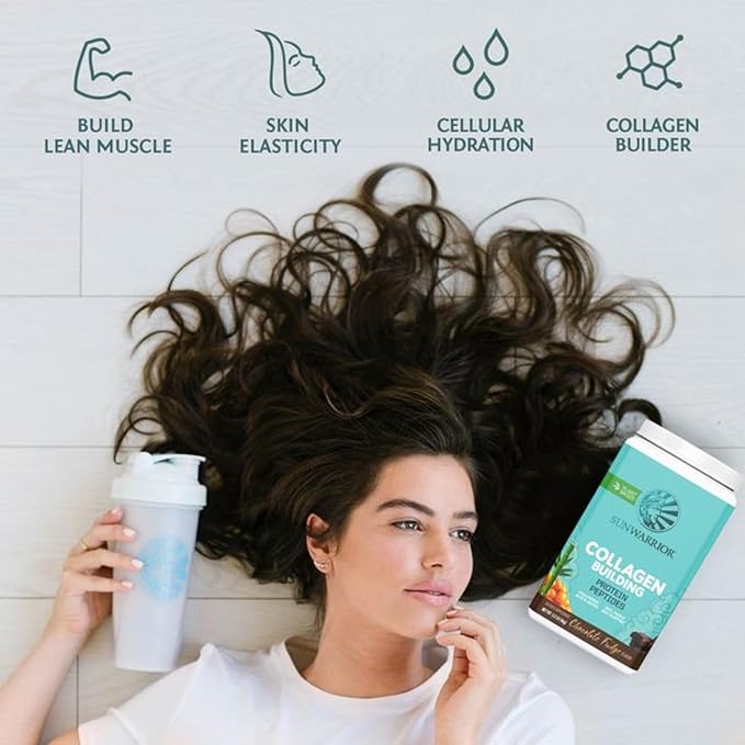 Vegan Collagen Protein Powder for Women Silica Plant Based Collagen Powder Chocolate Flavor Vegan Hair Skin and Nails Vitamins Non-GMO No Added Sugar Soy Dairy & Gluten Free (Chocolate, 40 Servings)