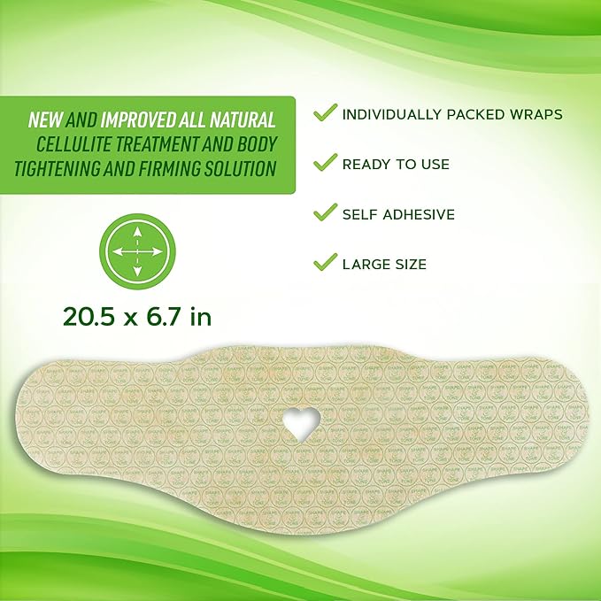 Contouring Moisturizing Body Wrap. New improved all natural cellulite solution (5 WRAPS)
