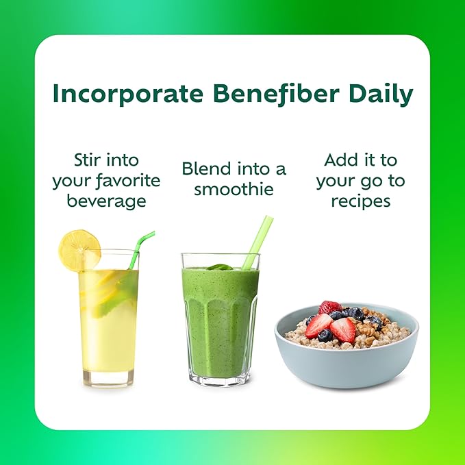 Benefiber Prebiotic Fiber + Supergreens Dietary Supplement Powder, Watermelon Lemonade Flavor, 8.8 oz (250g), 25 Day Supply