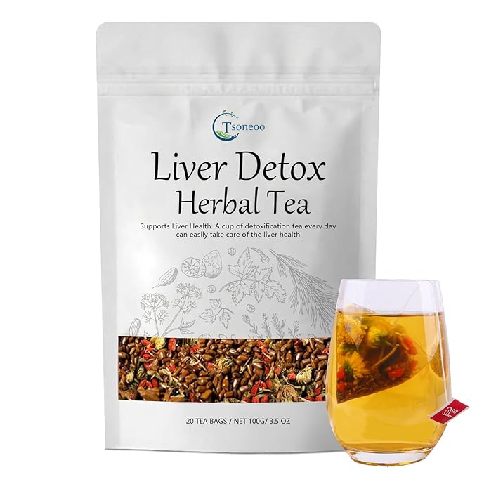 Liver Detox Herbal Tea | 20 Tea Bag,aids digestion,Caffeine-free, nine natural ingredients including milk thistle, chrysanthemum, cassia seed, etc. (1pc)
