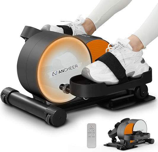 ANCHEER Under Desk Elliptical, Leg Exerciser While Sitting for Seniors with Remote Control, Display Monitor, Electric Seated Pedal Exerciser for Home, Ellipse Leg Exerciser as Seen on TV