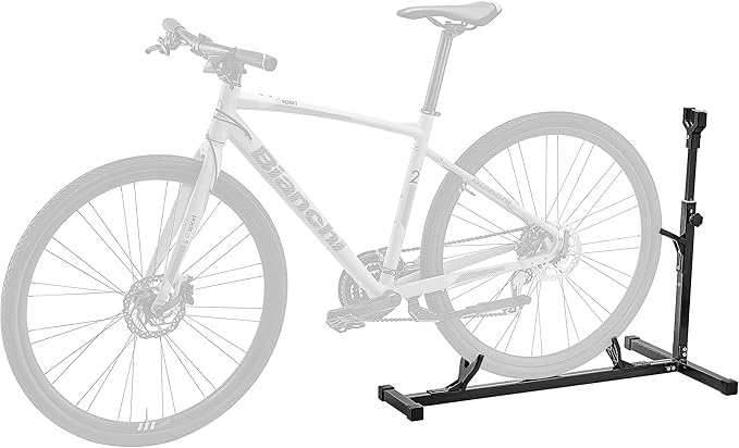 Ibera Two-Way Bike Stand for 20"-29" Wheels - Bicycle Stand for Vertical or Horizontal Storage - Adjustable, Floor-Mounted with Alloy Steel Frame - Space-Saving Bicycle Storage for Home or Garage