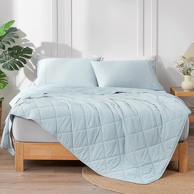 Cozy Bliss Cooling Blanket for Hot Sleepers, Q-Max 0.4 Cooling Comfort Queen Size, Cold Blankets for Night Sweats Sleeping, Ultra-Cool Lightweight Breathable Summer Blanket for Bed