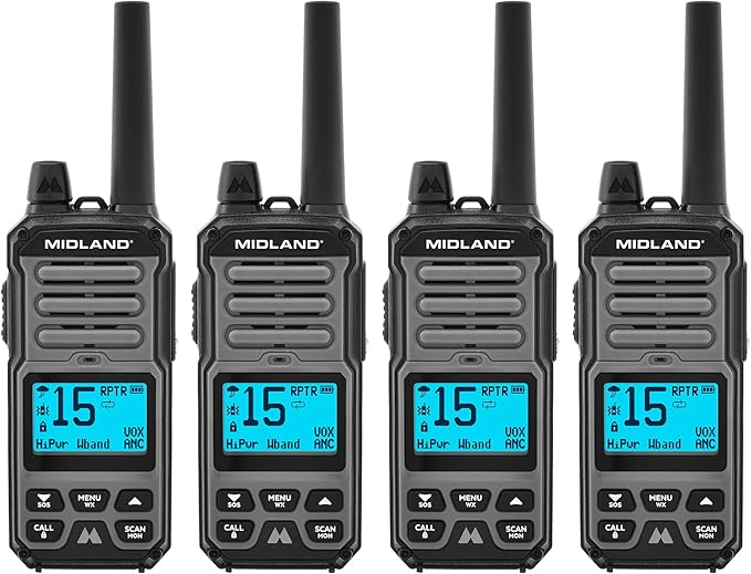 Midland GXT67 Pro GMRS Two Way Radio - 4 Pack Bundle