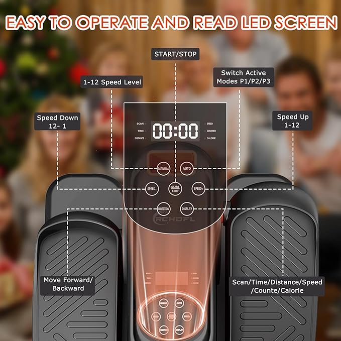 Under Desk Elliptical Machine, Ellipse Leg Exerciser While Sitting for Seniors, Ellipse Leg Exerciser as Seen on TV, Quiet & Portable Mini Seated Pedal Exerciser for Home Office Use