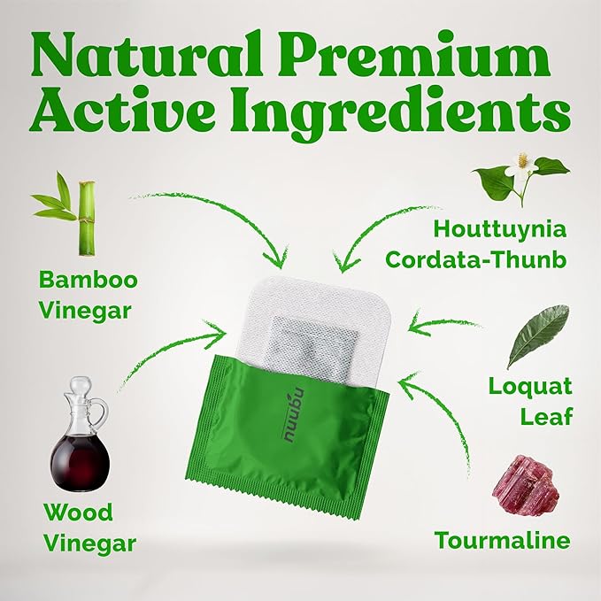 Nuubu | Cleansing Foot Pads | Better Sleep & Foot Care | Premium Japanese Organic Foot Pads with Ginger Powder | Cleanse, Moisturize, Energize (10 Pc)