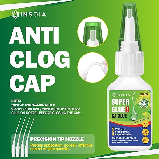 Medium CA Glue, 20g Premium Cyanoacrylate Super Glue Quick Fix 150 CPS Viscosity Adhesive for Woodturning, Pen Turning, Hobby Models, Lapidary, Acrylic, Nails&More