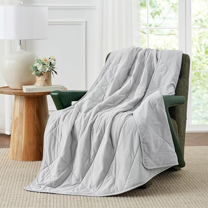 Cozy Bliss Cooling Blanket for Hot Sleepers, Q-Max 0.4 Cooling Comfort Throw Twin Size, Cold Blankets for Night Sweats Sleeping, Ultra-Cool Lightweight Breathable Summer Blanket for Bed Travel