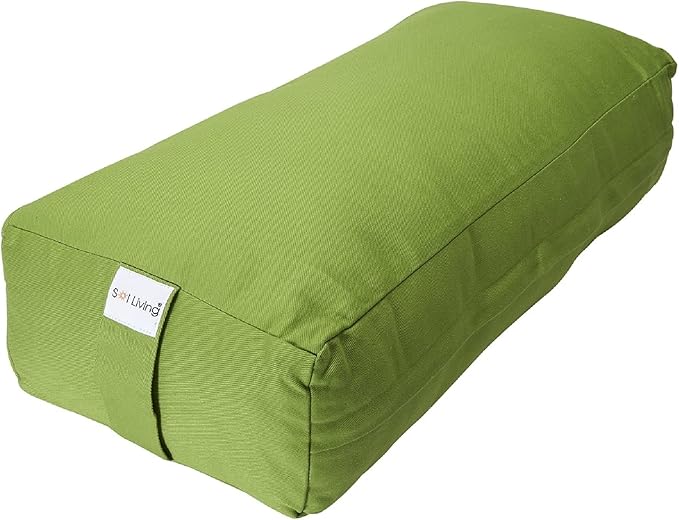 Sol Living Yoga Bolster Pillow Rectangular Meditation Cushion Cotton Meditation Accessories for Restorative Yoga Meditation Pillow Yoga Pillow Firm Body Pillow Bolster Pillow for Legs Removable Cover