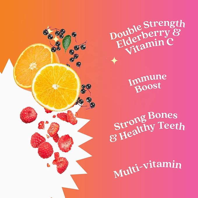 BeLive Elderberry Gummies with Zinc and Vitamin C - Immune Support Supplement with Vitamin D, A, E, B12 - Gummies for Healthy Bones & Teeth, Vegan, Keto & Non-GMO - Raspberry Flavor | 2-Pack