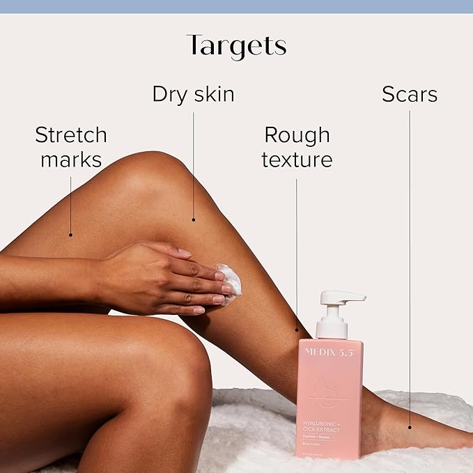 Medix 5.5 Retinol Body Lotion + Hyaluronic Acid Cream, Moisturizer Body & Face Lotion Set | Hydrating + Firming Lotion For Stretch Marks, Wrinkles, & Crepey Skin | Skin Care Products, 2pc Set