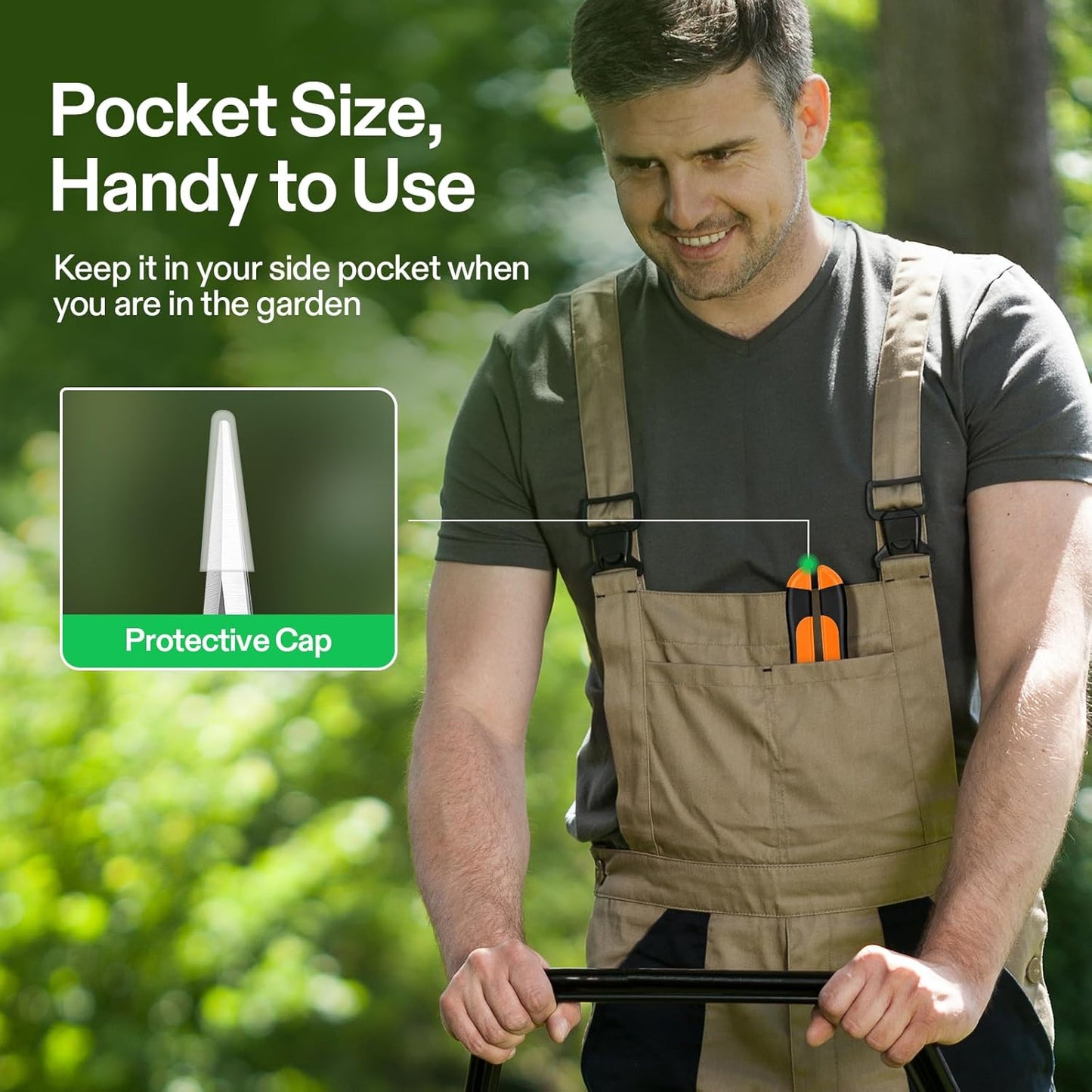 VIVOSUN 2-Pack 6.5 Inch Gardening Scissors Hand Pruner Pruning Shear with Straight Stainless Steel Blades Orange