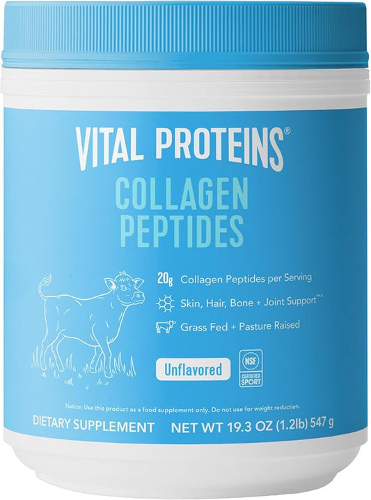Vital Proteins Collagen Peptides Powder - Grass Fed Collagen Peptides for Hair, Nail, Skin, Bone & Joint Health, Unflavored, 27 Servings