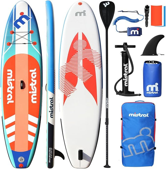 Mistral Inflatable Stand Up Paddle Board, 11'6''x33''x6'' Inflatable SUP All Around Board, Extra Wide iSUP, Stable, Beginner Paddle Board with SUP Accessories, Anti-Slip EVA Deck for Adults & Youth