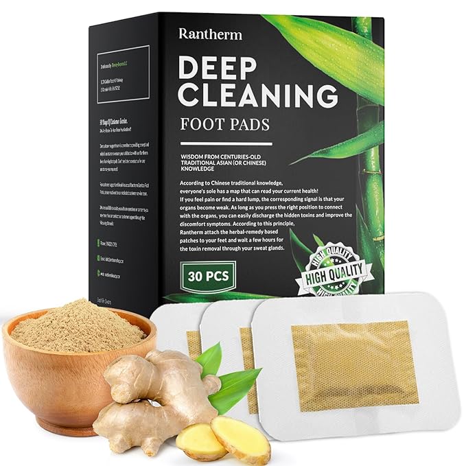 Premium Deep Cleansing Foot Patches Pads: Bamboo Wood Ginger Feet Pads for Promoting Daily Relaxation and Sleeping 30 Packs