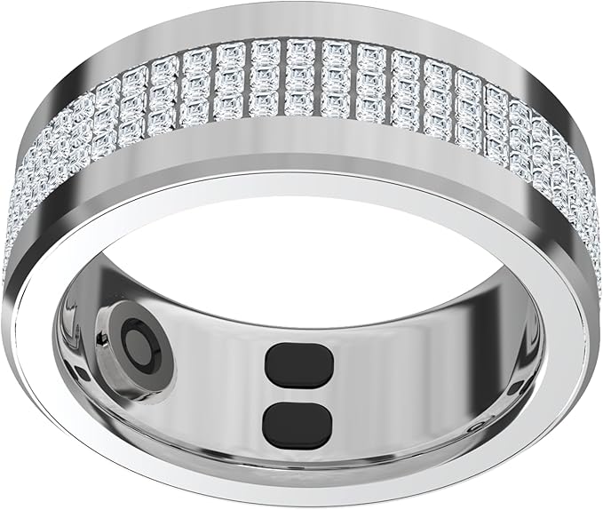 Jewels Smart Ring Health Tracker 18.2mm, 5 Days Working Time, Sports Mode, Sleep Monitor, Heart Rate, Calorie Counter, Blood Oxygen โ Silver