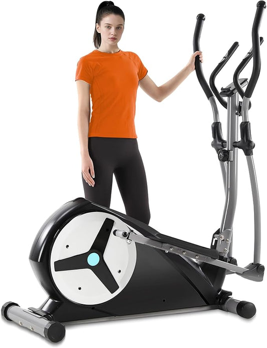 ECHANFIT Elliptical Exercise Machine, Hyper-Quiet Magnetic Elliptical Machine for Home, Elliptical Training Machines with 16 Resistance Levels, App Bluetooth, Backlit LCD Monitor, Pulse Sensor