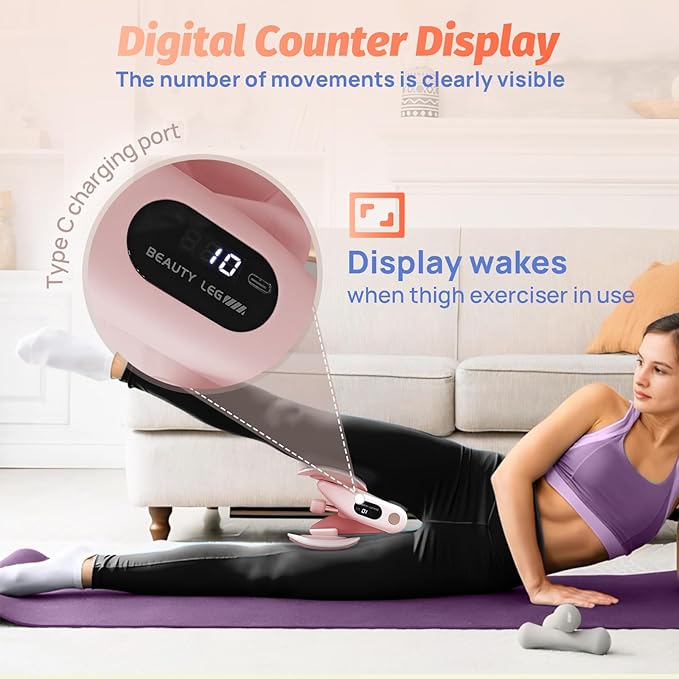 Thigh Master Thigh Exerciser for Women, Upgraded Inner Thigh Exerciser Pelvic Floor Exercise Kegel Hip Trainer, 45lb Thighmaster Home Gym for Legs Strengthen Machine