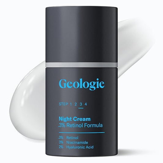 Geologie Retinol Anti-Aging Face Cream | Advanced .3% Retinol Formula for Effective Results | Reduce Fine Lines & Wrinkles | Protect & Repair Skin With Hyaluronic Acid & Niacinamide | For Men & Women
