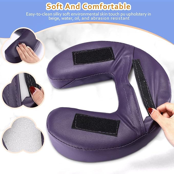 Noverlife Massage Universal Headrest Facial Cushion, Memory Foam Crescent Massage Face Cradle Pillow, Portable Travel Neck Pad Massage Table & Chair Face Pad for Beauty Bed Therapy Spa Relaxation
