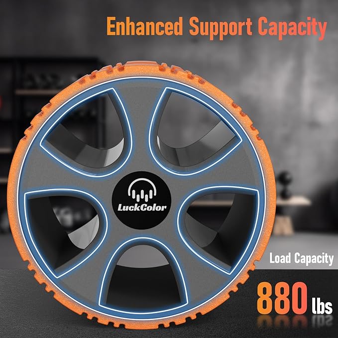 Back Roller, Back Wheel Targeted Back Pain Relief, Yoga Wheel Muscle Massage, Foam Roller for Trigger Point Therapy Physical, Stretching & Exercise, 880lbs Capacity, 10 Inch