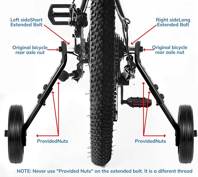 Training Wheels, Thicken Bike Training Wheels for Adult Under 200lb with Heavy Duty Stainless Steel for 24 26 28 inch bike
