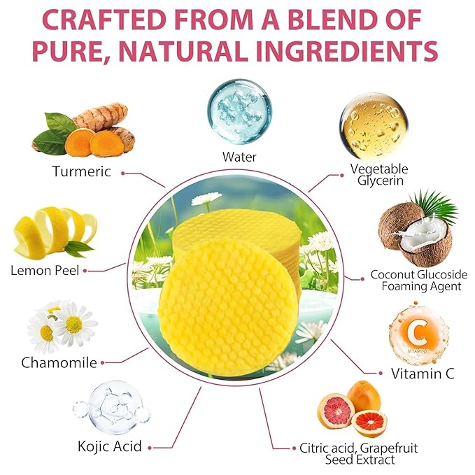 Turmeric Cleansing Pads for Face: Facial Scrub Cleansing and Exfoliation Makeup Remover Wipes 40PCS