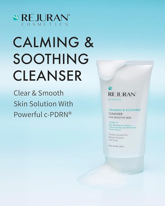 REJURAN® Advanced Calming & Soothing Cleanser, c-PDRN® - Gentle Gel Face Wash Suitable for Sensitive Skin, Effectively Retains Moisture (5.29 oz)
