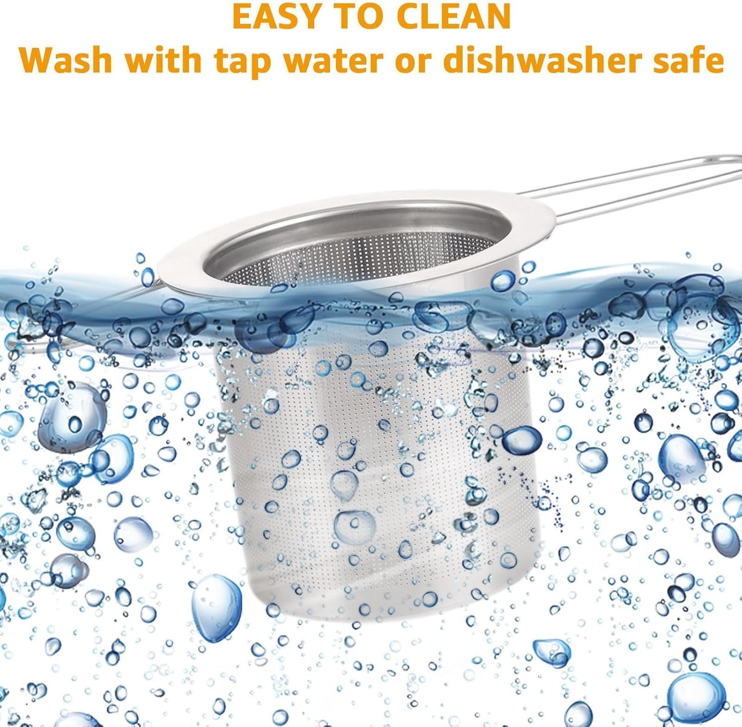 4 PCS Tea Strainer with Lid 304 Stainless Steel Tea Infuser Basket for Loose Tea Extra Fine Mesh Tea Diffuser Long Handle Tea Strainers Filters for Hanging on Teapots Mugs Cups