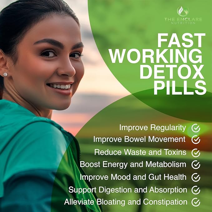 THE ENCLARE NUTRITION Colon Cleanse 15 Day Gut Cleanse Pills. Colon Cleanser for Women & Men. Psyllium, Probiotic Laxatives for Constipation, Bloating Relief, Detox Cleanse for Weight Loss Support (1)