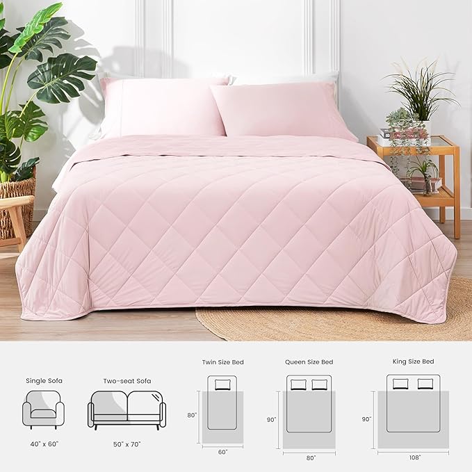 Cozy Bliss Cooling Blanket for Hot Sleepers, Q-Max 0.4 Cooling Comfort Queen Size, Cold Blankets for Night Sweats Sleeping, Ultra-Cool Lightweight Breathable Summer Blanket for Bed