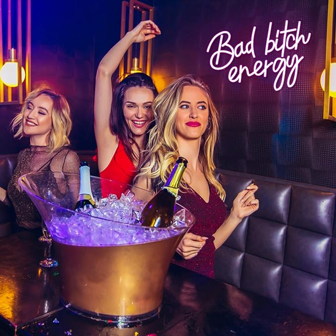 Bad Bitch Energy Neon Sign Pink Neon Light Letter LED Neon Signs for Wall Decor Lady Led Neon Lights for Bedroom Bar Dormitory Store Decortion